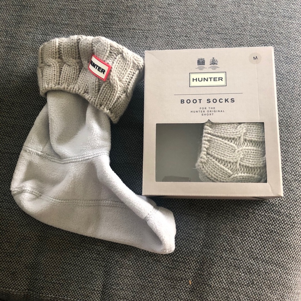*NWT” short Hunter boots socks in grey